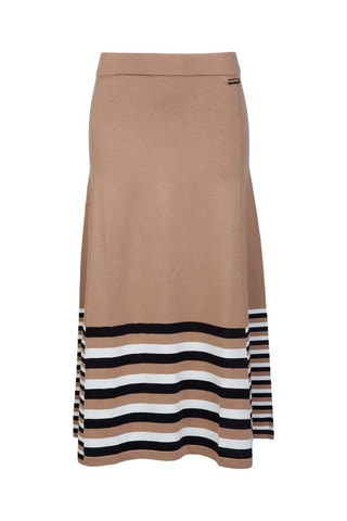 Jupe midi taille haute - Beige