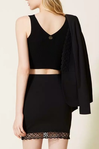 Jupe droite taille haute - Noir