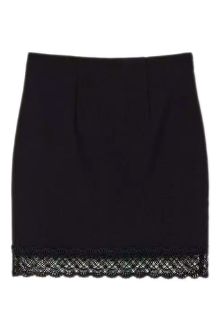 Jupe droite taille haute - Noir