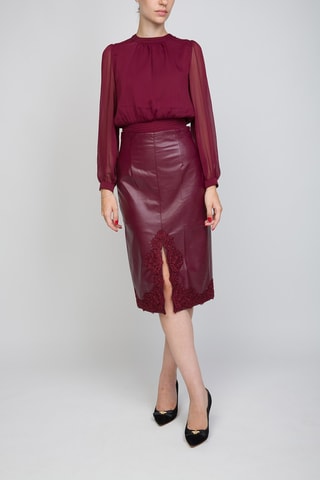 Jupe midi - Bordeaux