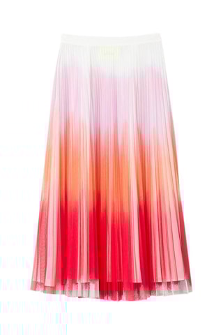 Jupe plissée dip and dye - Blanc et rose