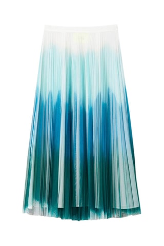 Jupe plissée dip and dye - Bleu et blanc
