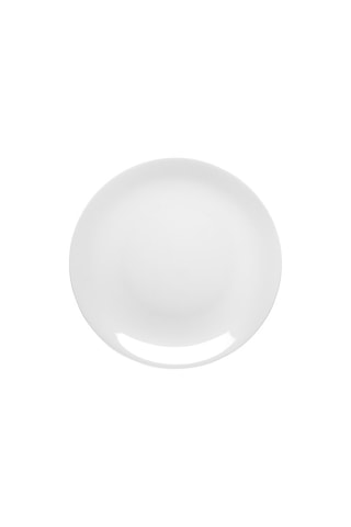 6 assiettes plates en porcelaine Hermine - 27 cm