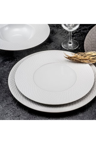 6 assiettes plates en porcelaine Sherane - 28 cm