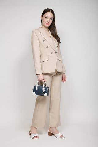 Leren Handtas - Marineblauw