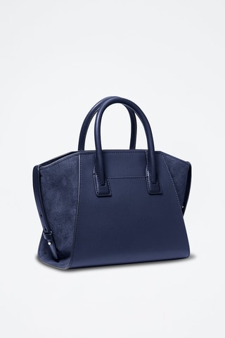 Leren Handtas Avril - Marineblauw