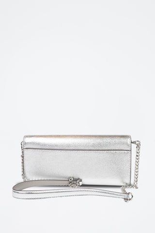 Leren Clutch - Zilverkleurig