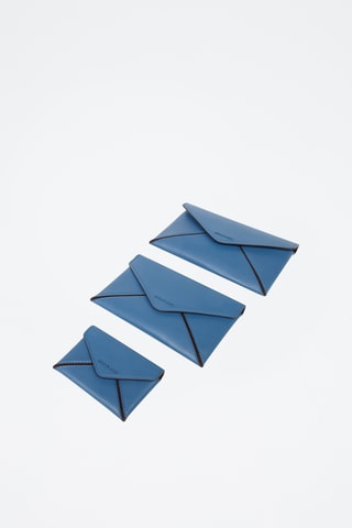 3 Leren Enveloppen - Kobaltblauw