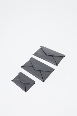 3 Leren Enveloppen - Kobaltblauw