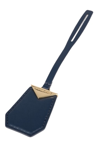 Leren Bedeltje  - Blauw