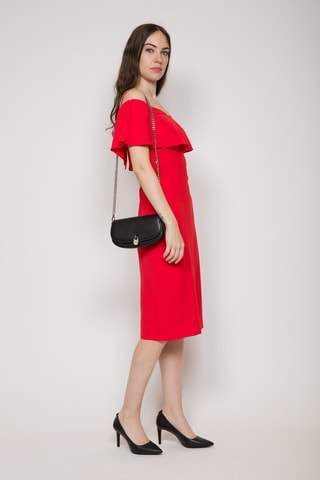 Leren Schoudertas - Rood Zwart