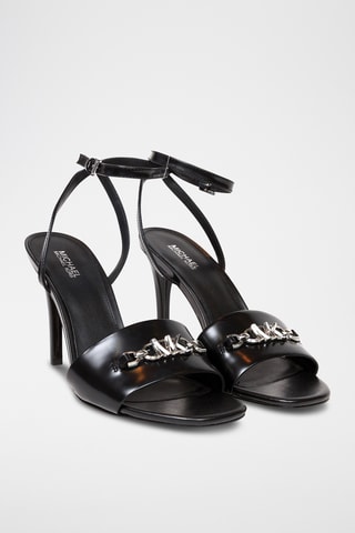 Leren Sandalen met Hak – Zwart