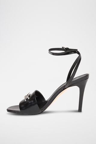 Leren Sandalen met Hak – Zwart