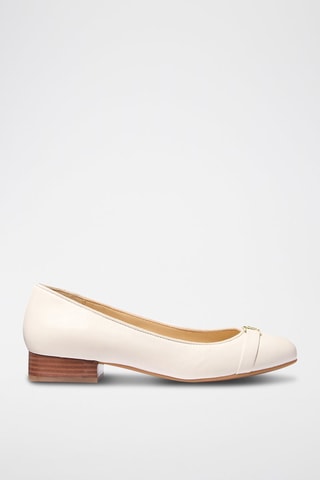 Leren Ballerina's Mindy Flex - Ecru