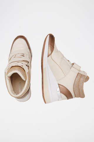 Leren Wedge Sneakers Camel