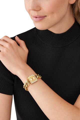 Montre à quartz en acier - Doré