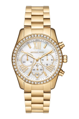 Montre à quartz en acier - Chronographe - Doré