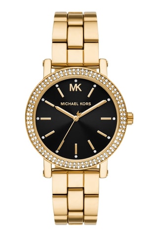 Montre à quartz en acier - Doré et noir