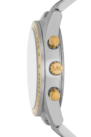 Quartz Horloge van Staal - Chronograaf en Tachymeter - Zilverkleurig en Goudkleurig 