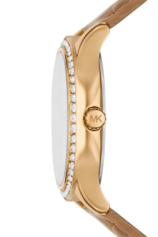 Leren Quartz Horloge - Bruin en Goudkleurig