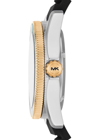 Silicone Quartz Horloge - Zwart en Zilverkleurig