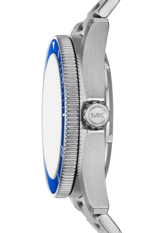 Stalen Quartz Horloge - Zilverkleurig en Blauw