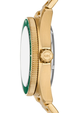 Stalen Quartz Horloge - Goudkleurig en Groen