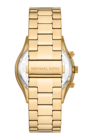 Set Stalen Quartz Horloge - Chronograaf en Pasjeshouder - Goudkleurig en Zwart