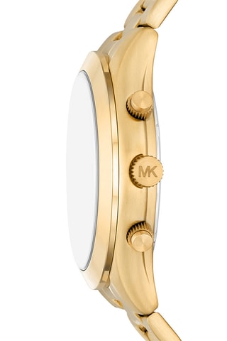 Set Stalen Quartz Horloge - Chronograaf en Pasjeshouder - Goudkleurig en Zwart