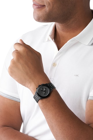 Montre à quartz en acier - Chronographe - Noir