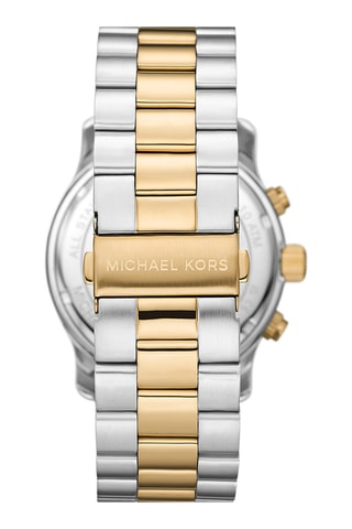 Stalen Quartz Horloge - Chronograaf - Goudkleurig en Zilverkleurig