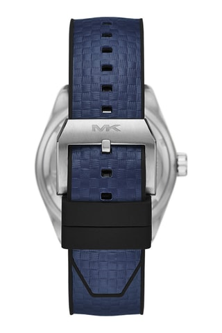 Stoffen Quartz Horloge - Blauw en Zilverkleurig