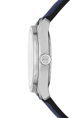 Stoffen Quartz Horloge - Blauw en Zilverkleurig