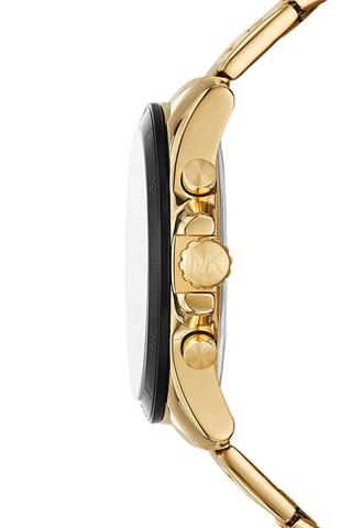 Stalen Quartz Horloge - Chronograaf - Goudkleurig en Zwart