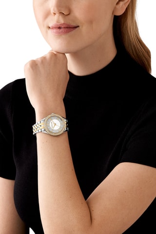 Stalen Quartz Horloge - Zilverkleurig en Goudkleurig