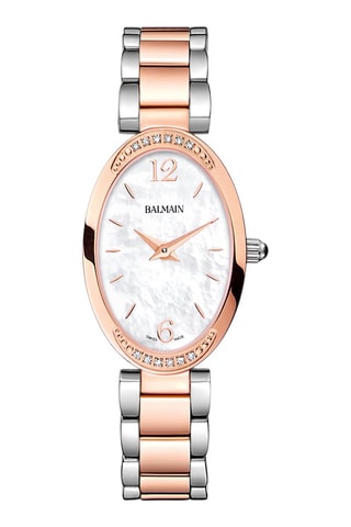 Montre à quartz en acier, nacre et diamants Madrigal