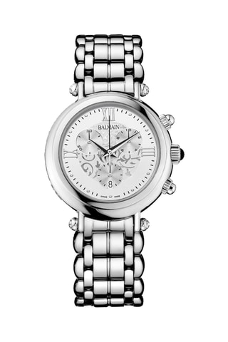 Montre à quartz en acier Jolie Madame Eccentric Chrono - Chronographe - Argenté et blanc