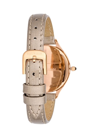Montre à quartz en cuir Balmain Maestria - Beige et doré rose