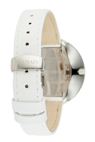 Montre à quartz en satin, acier et résine Fairy Arabesques - Blanc et argenté