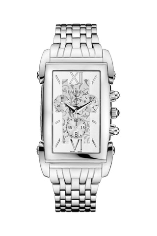 Montre à quartz en acier Taffetas Chrono Lady - Chronographe - Argenté et blanc