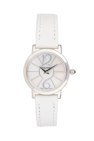 Montre à quartz en cuir Elégance Chic - Blanc et argenté