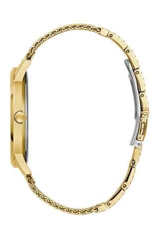 Montre à quartz en acier et textile - Doré