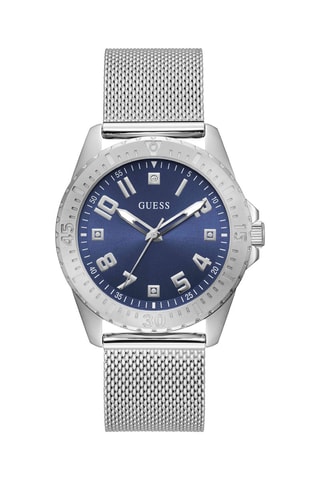 Montre à quartz en acier - Argenté et bleu