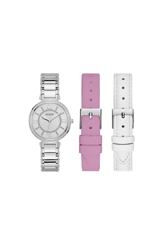 Stalen Quartz Horloge en 2 Leren Horlogebanden