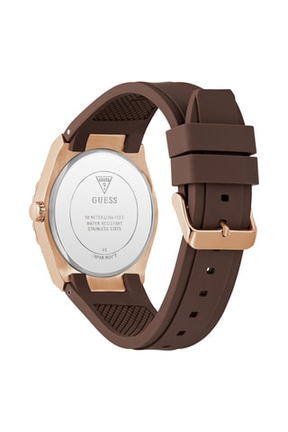 Montre à quartz en silicone - Marron et doré rose