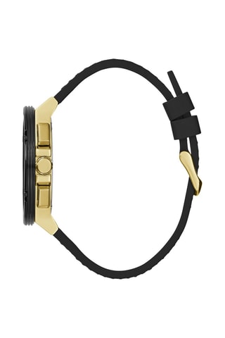 Montre à quartz en silicone - Noir et doré