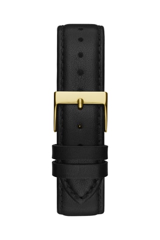 Leren Quartz Horloge - Zwart en Goudkleurig