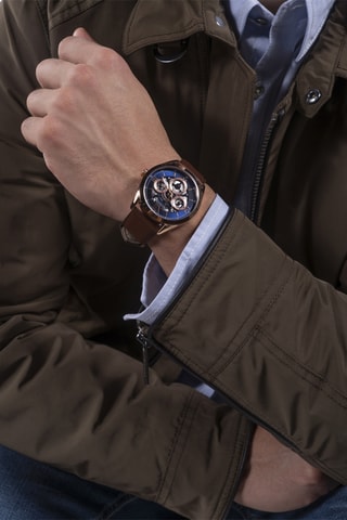 Montre à quartz en cuir