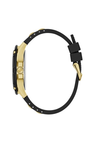 Montre à quartz en silicone - Tachymètre - Noir et doré