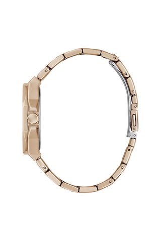 Stalen Quartz Horloge - Roségoudkleurig en roze